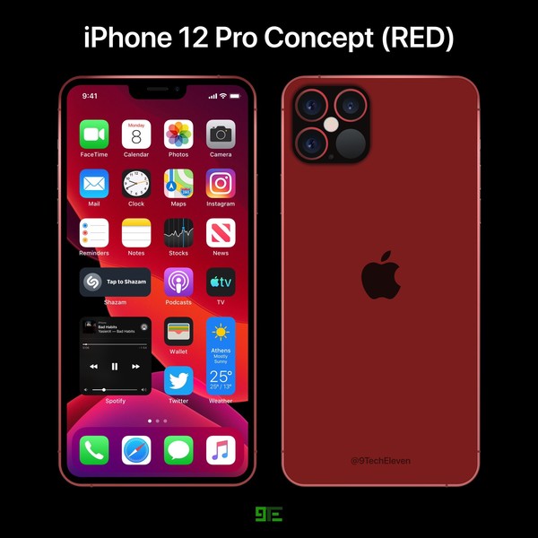 iPhone 12 Pro赤色版概念规划（图源推特）